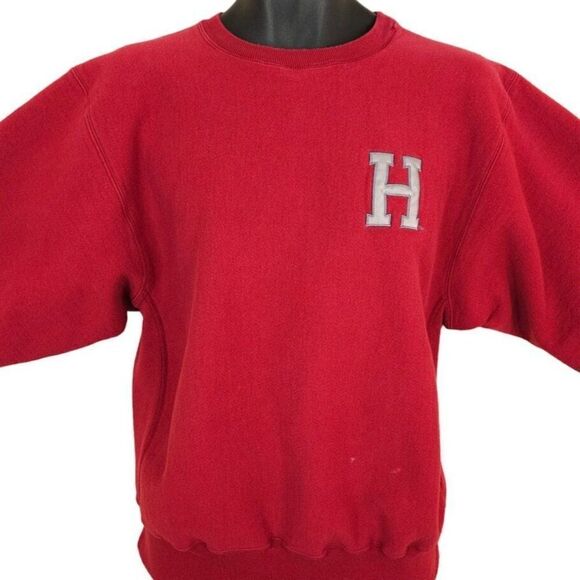 Harvard University Crimson Sweatshirt Vintage 90s Champion Reverse Weave - Picture 1 of 8